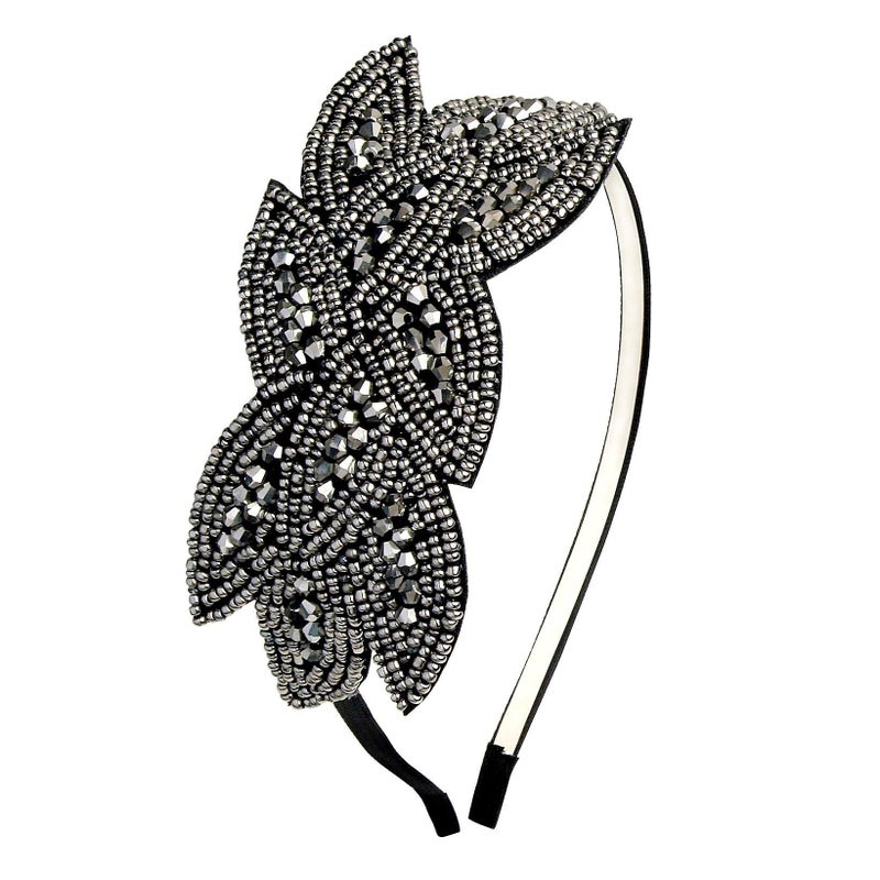 BABEYOND 1920s Flapper Accessories Gatsby Costume Accessories Set 20s Flapper Headband Pearl Necklace Gloves Plastic Holder - Image 3